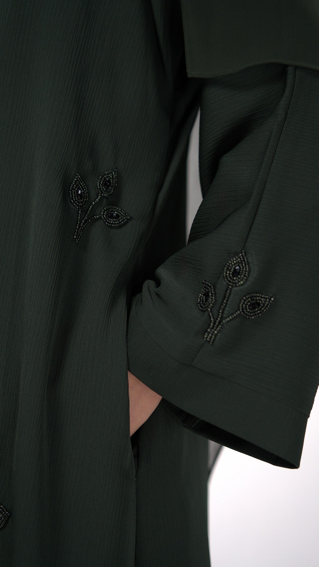 Luxury Forest Green Abaya Dress