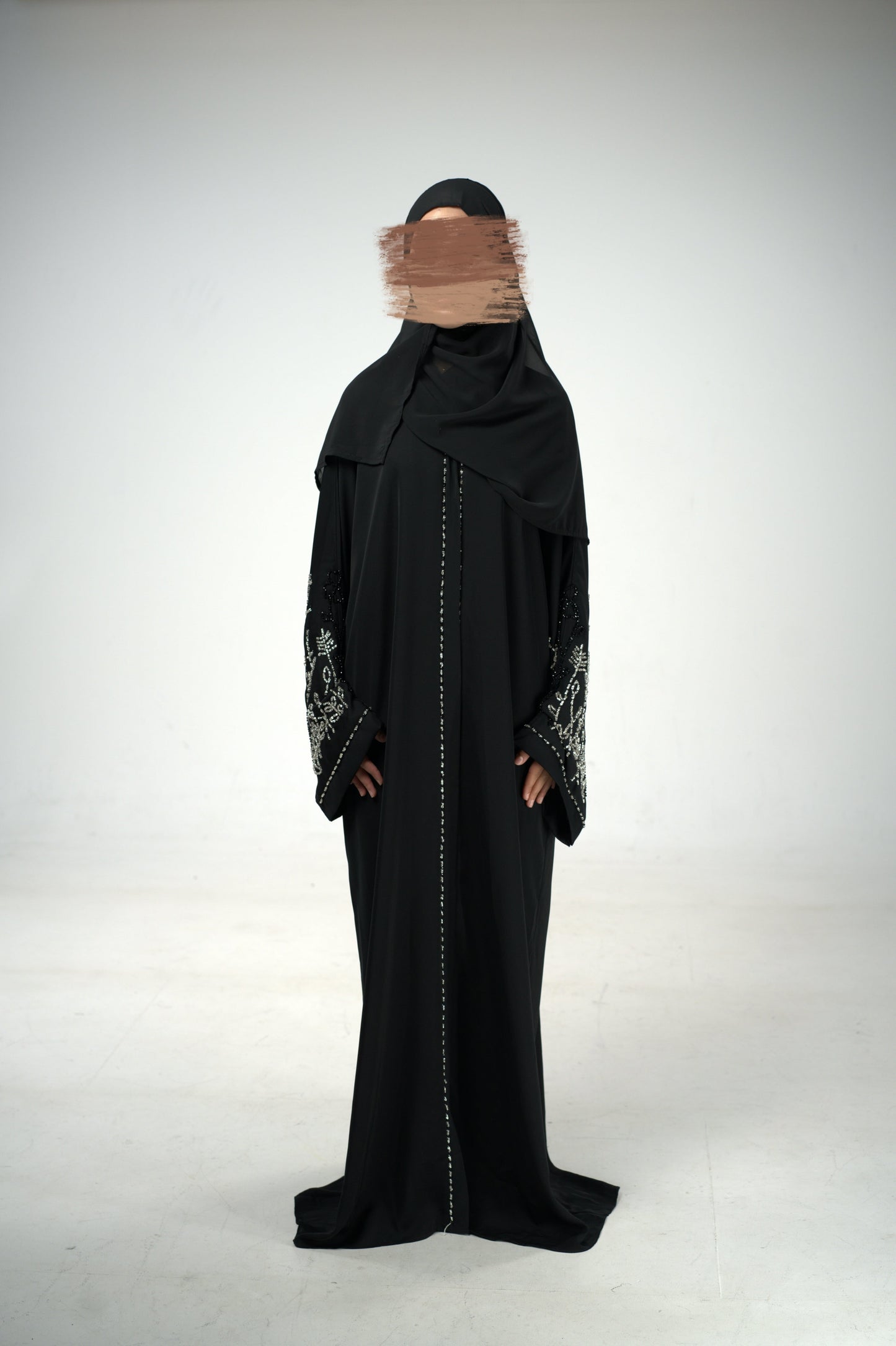 Black & Silver Embellished Abaya