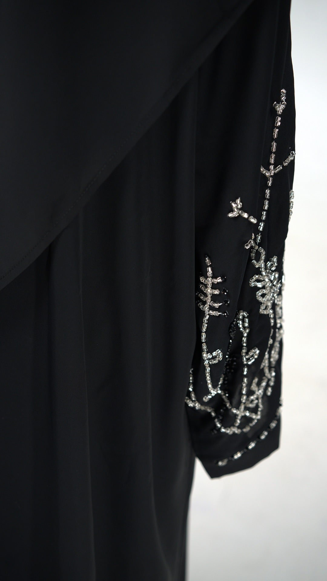 Black & Silver Embellished Abaya