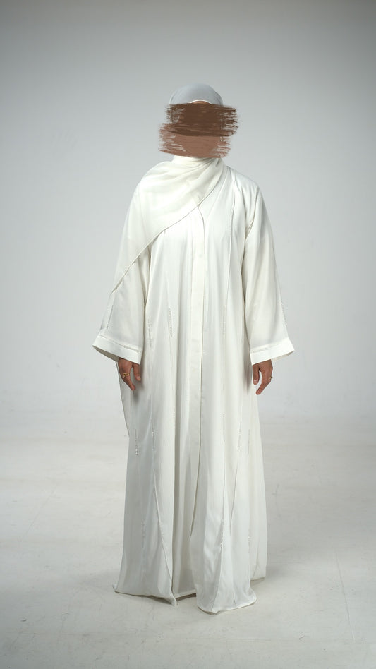 White Pearl Luxury Abaya